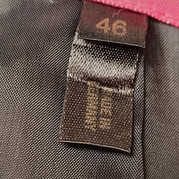 VINTAGE 1980'S XXL ESCADA COUTURE BLACK GOLD METALLIC BLAZER ORGANZA TRIM TWEE - Picture 5 of 5